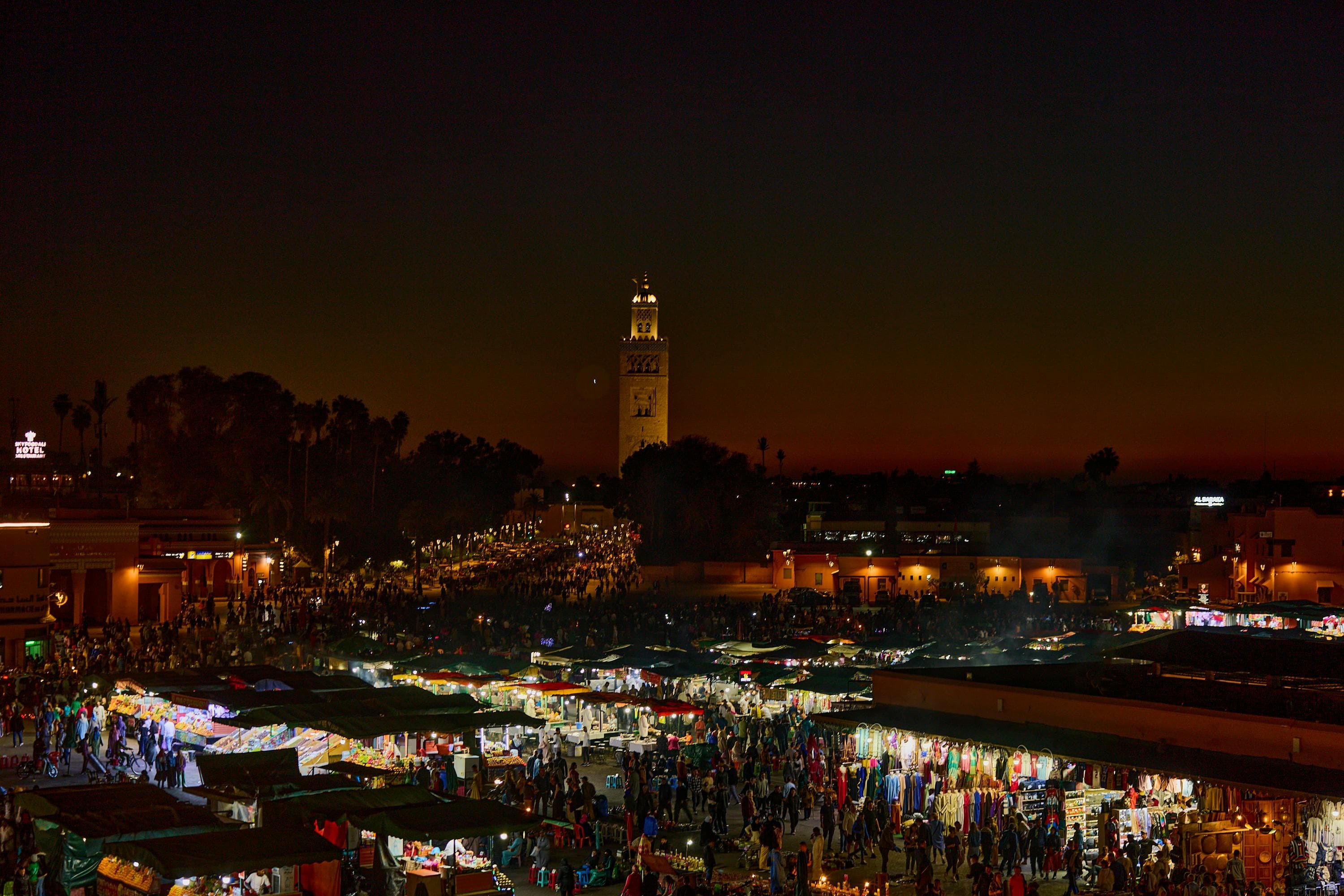 Marrakech skyline at sunset